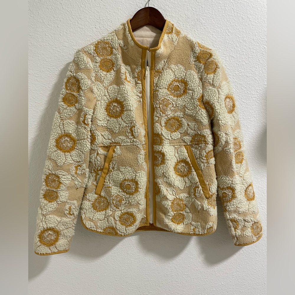 by ANTHROPOLOGIE Floral Pattern Teddy Jacket
